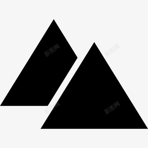 两座金字塔图标png_新图网 https://ixintu.com 三角形 几何 几何形态 几何形状