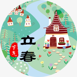 中国风立春海报装饰图案素材