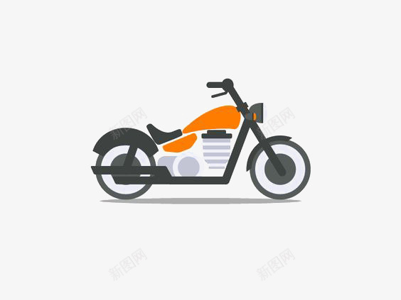 卡通摩托车png免抠素材_新图网 https://ixintu.com 交通工具 卡通 扁平化 摩托车