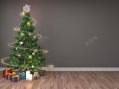 圣诞树欢乐礼品背景背景