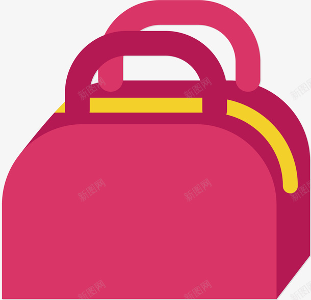 粉红色的包包矢量图ai免抠素材_新图网 https://ixintu.com 包包 女性 时尚 潮流 皮包 装饰 黄色 矢量图