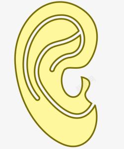 黄色卡通人物耳朵矢量图素材