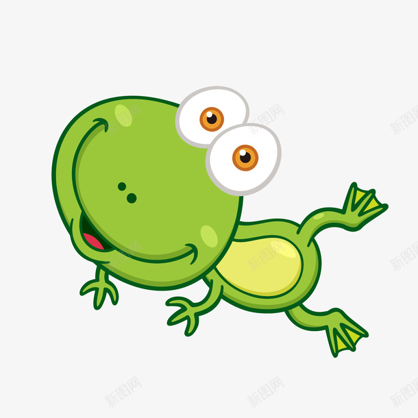 卡通青蛙动物矢量图ai免抠素材_新图网 https://ixintu.com 动物设计 卡通 大眼睛 手绘 绿色 青蛙 矢量图