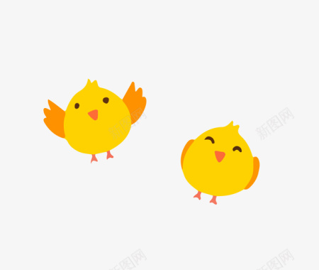 黄色小鸡矢量图图标图标