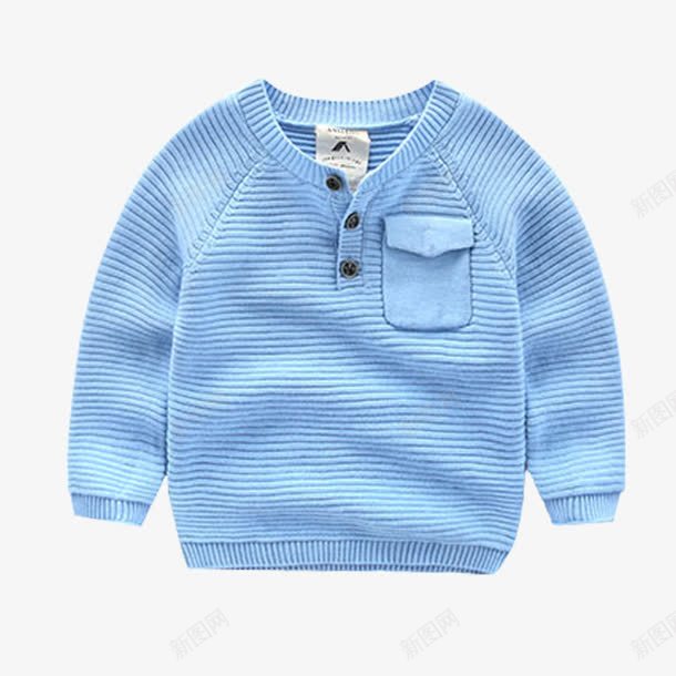 蓝色毛衫png免抠素材_新图网 https://ixintu.com 产品实物 保暖 儿童 加绒 衬衫
