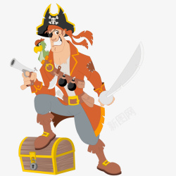 拿着刀的黑衣人卡通拿着武器的海盗人物矢量图高清图片
