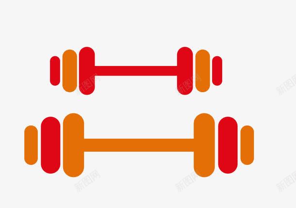 杠铃简图png免抠素材_新图网 https://ixintu.com 两个 卡通 手绘 杠铃 橘色 简图 红色 运动器械