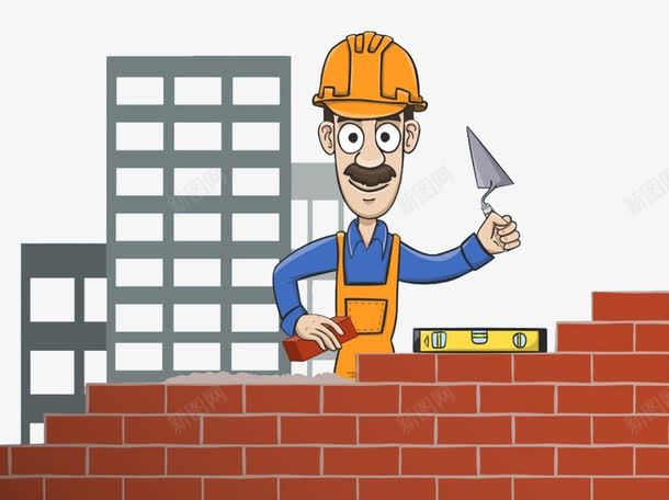 建筑工人png免抠素材_新图网 https://ixintu.com 手绘工人 施工人员 施工作业 施工员 正在施工 砌墙 砌墙工人