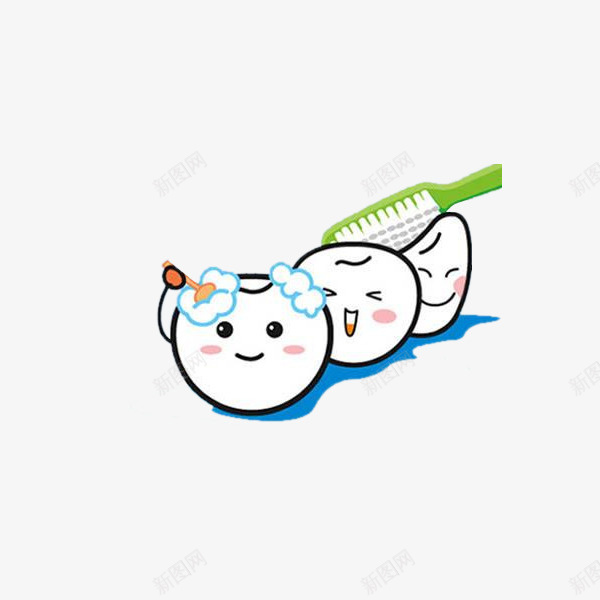 卡通手绘刷牙的牙齿png免抠素材_新图网 https://ixintu.com 刷牙 卡通手绘 卡通手绘刷牙的牙齿 爱牙 牙齿