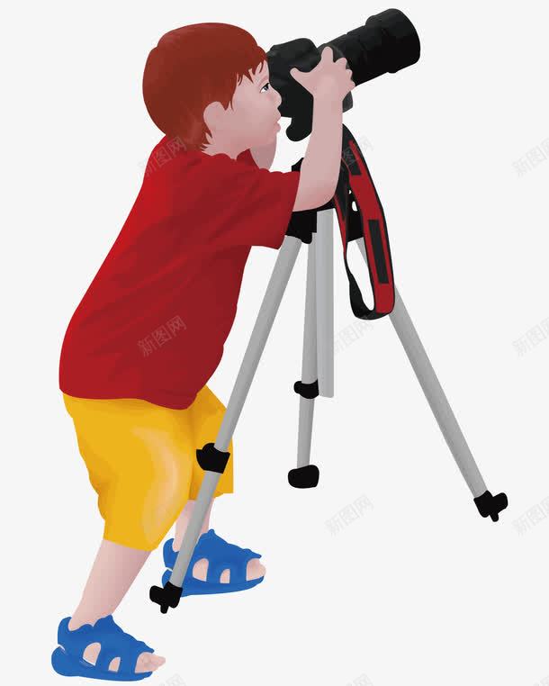 拍照的男孩矢量图ai免抠素材_新图网 https://ixintu.com 拍照的男孩 摄影 相机 矢量素材 穿红色短袖的男孩 红头发的男孩 矢量图