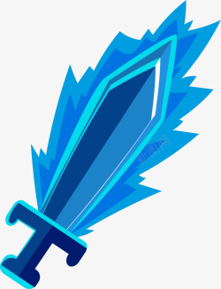 游戏兵器蓝色宝剑矢量图素材