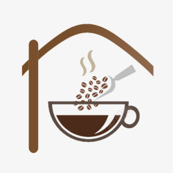 冒热气的咖啡豆咖啡图标高清图片