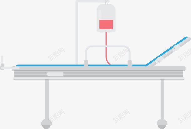 推车病床png免抠素材_新图网 https://ixintu.com 医疗 推车 病床