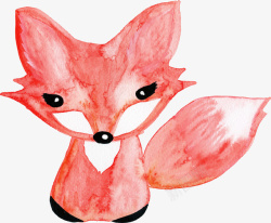 红色小狐狸手绘红色卡通小狐狸高清图片