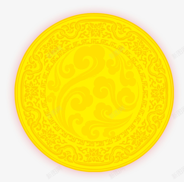 金色圆形图案png免抠素材_新图网 https://ixintu.com 中国风 古典 圆形 金色