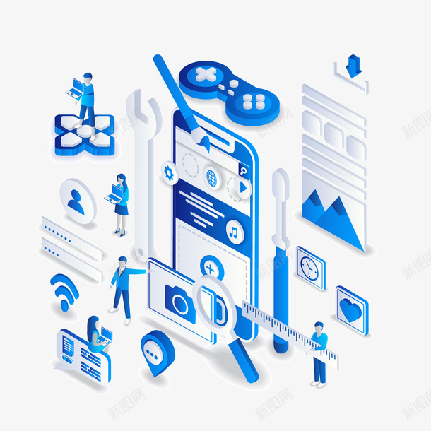 25D手机游戏蓝色简约矢量图ai免抠素材_新图网 https://ixintu.com 游戏 矢量手机 矢量蓝色 简约蓝色 蓝色 蓝色矢量 蓝色简约 矢量图
