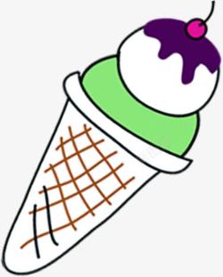 夏日冰淇淋蛋筒卡通素材
