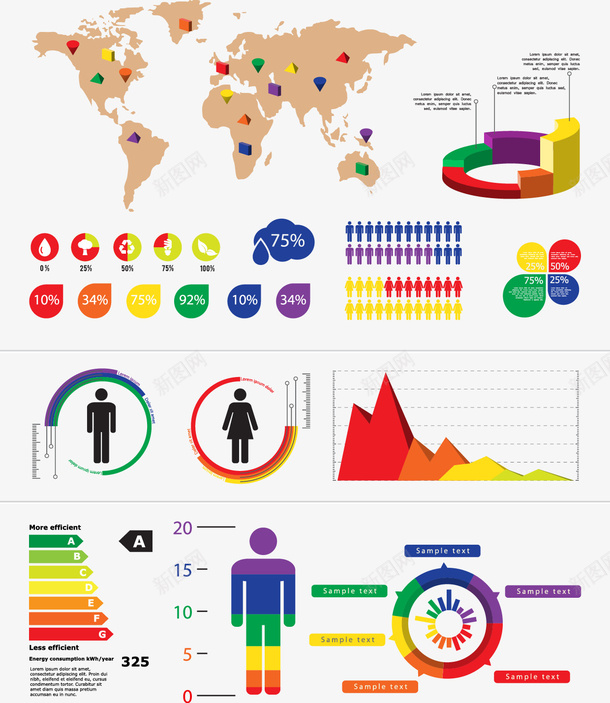 创意图表矢量图eps免抠素材_新图网 https://ixintu.com 信息表 统计表 矢量图