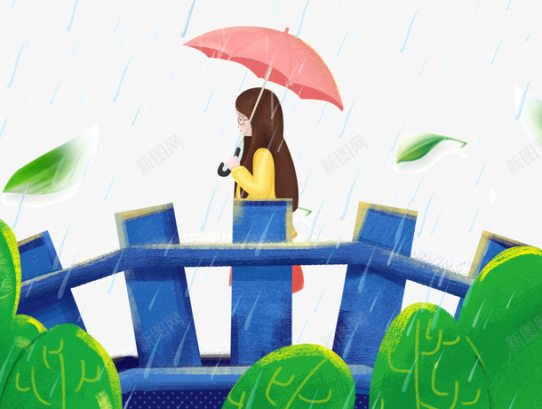 清明节卡通手绘插画下雨打伞的小psd免抠素材_新图网 https://ixintu.com 下雨 卡通 手绘 打伞的小女孩 插画 清明节 清明节卡通手绘插画下雨打伞的小女孩免费下载 过桥的女孩
