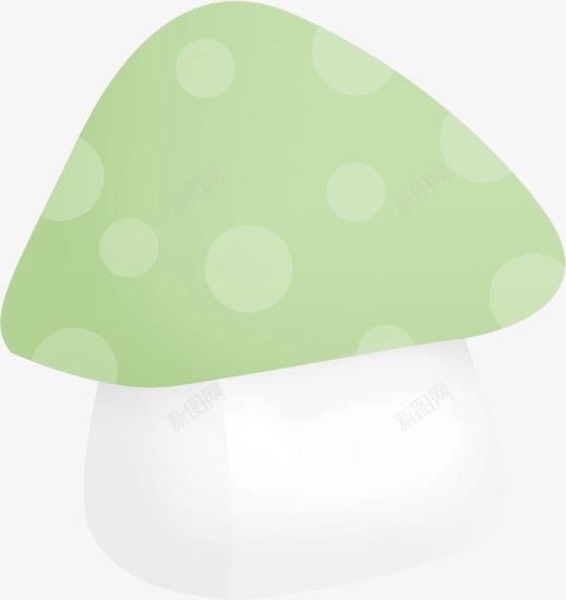 手绘绿色卡通蘑菇png免抠素材_新图网 https://ixintu.com 卡通 绿色 蘑菇