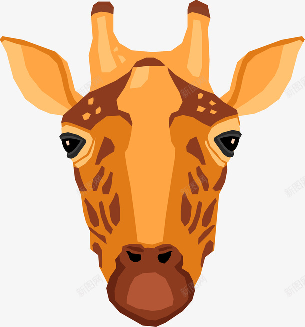 可爱的长颈鹿头像图png免抠素材_新图网 https://ixintu.com 动物 卡通 头像 手绘图 耳朵 长颈鹿 高高的