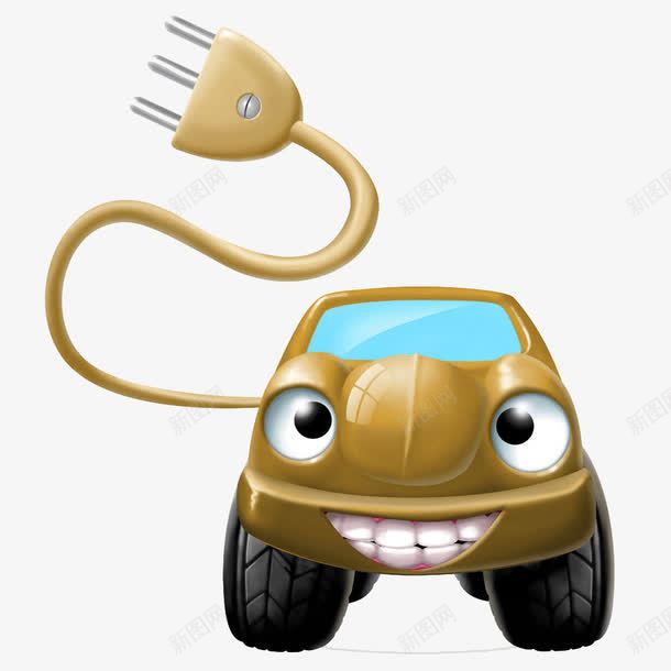 汽车和插头png免抠素材_新图网 https://ixintu.com 创意 创意汽车广告 汽车 长牙齿的汽车