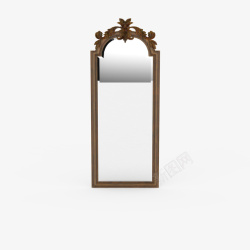 棕色镜子棕色简单花纹边全身镜高清图片