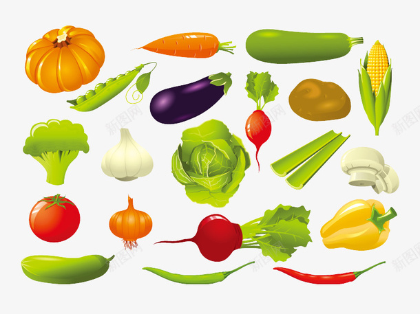 卡通蔬菜大全矢量图eps免抠素材_新图网 https://ixintu.com 卡通 植物 蔬菜 矢量图