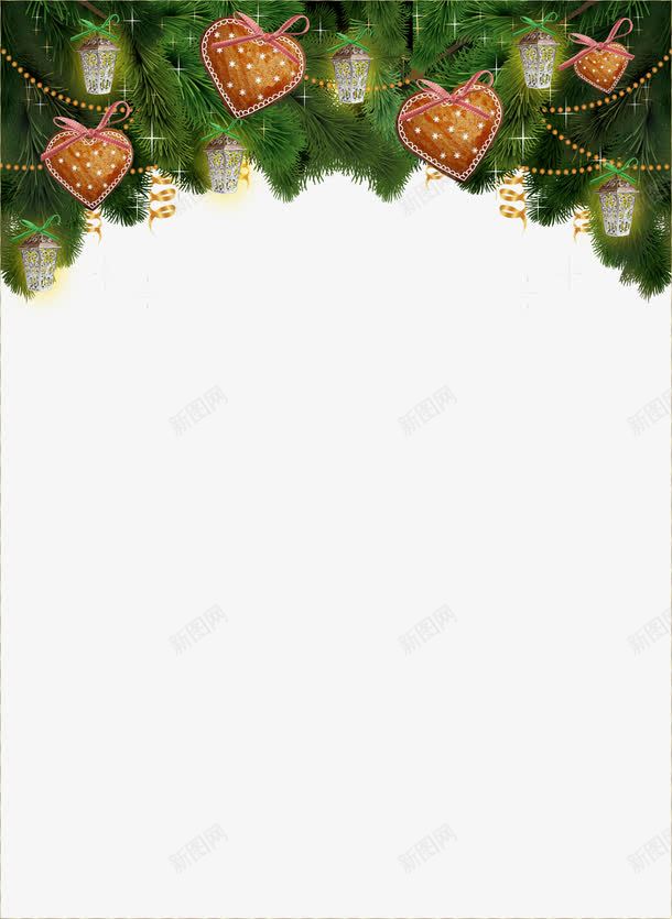 绿色圣诞节日装饰边框背景png免抠素材_新图网 https://ixintu.com 圣诞 绿色 背景 节日 装饰 边框