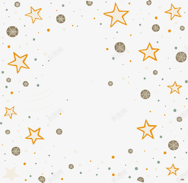 金色的星星边框矢量图ai免抠素材_新图网 https://ixintu.com 创意 卡通 商务 手绘 星星 简约 边框 金色 矢量图