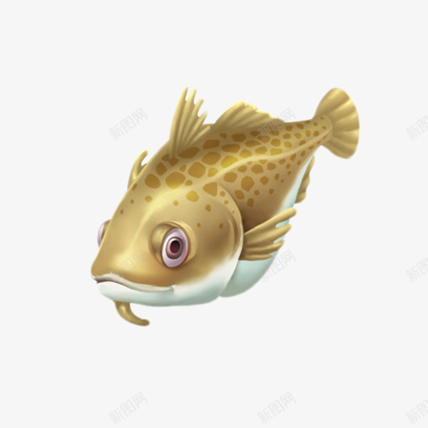 手绘金色的鱼png免抠素材_新图网 https://ixintu.com 手绘鱼类 装饰元素 金色的鱼 鱼