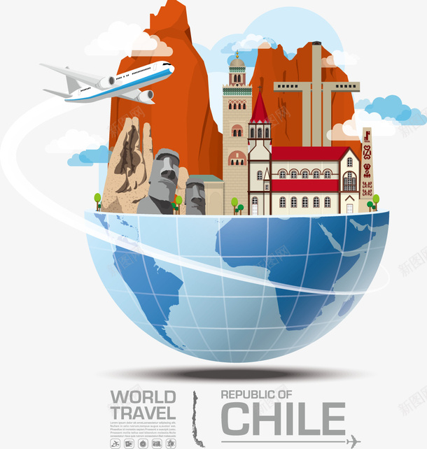 装饰chile景点建筑矢量图eps免抠素材_新图网 https://ixintu.com chile 建筑 旅游 装饰 矢量图