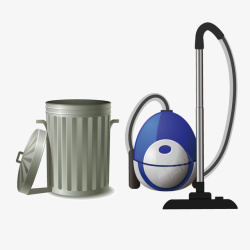 电动吸尘器吸尘器垃圾桶世界卫生日清洁工具矢量图高清图片