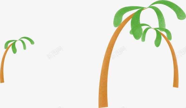 摄影手绘椰子树png免抠素材_新图网 https://ixintu.com 摄影 椰子树