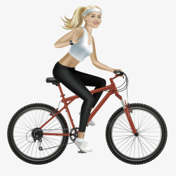 骑自行车的女人矢量图素材