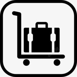 行李手推车行李牌图标高清图片