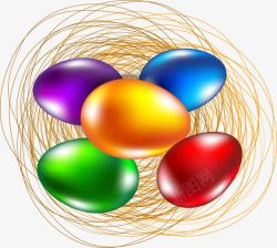 彩色的鸟蛋鸟窝蛋类高清图片