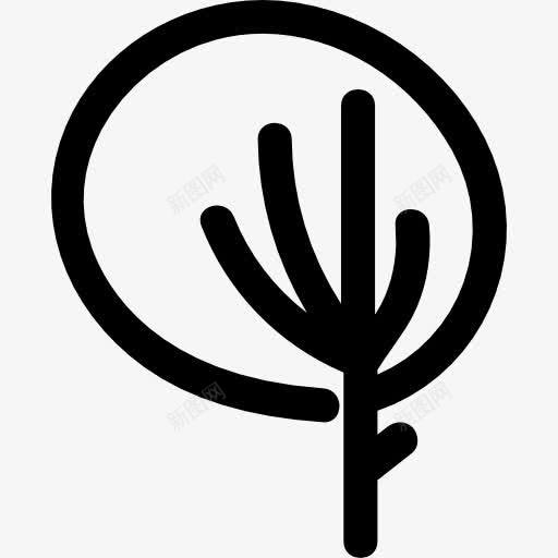 树的圆形轮廓图标png_新图网 https://ixintu.com 圆形 形状 性质 树 轮廓