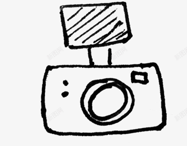 手绘照相机图标png_新图网 https://ixintu.com PNG图形 PNG装饰 手绘 照相机 装饰 黑色