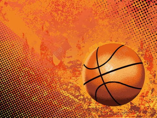 矢量橙色涂鸦篮球运动背景背景