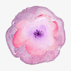 手绘紫色花朵装饰素材