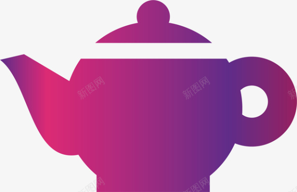 彩色茶壶标图标图标
