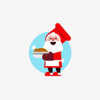 上菜的圣诞老人png免抠素材_新图网 https://ixintu.com 卡通 圣诞免扣 圣诞公公 火鸡 美食 节日