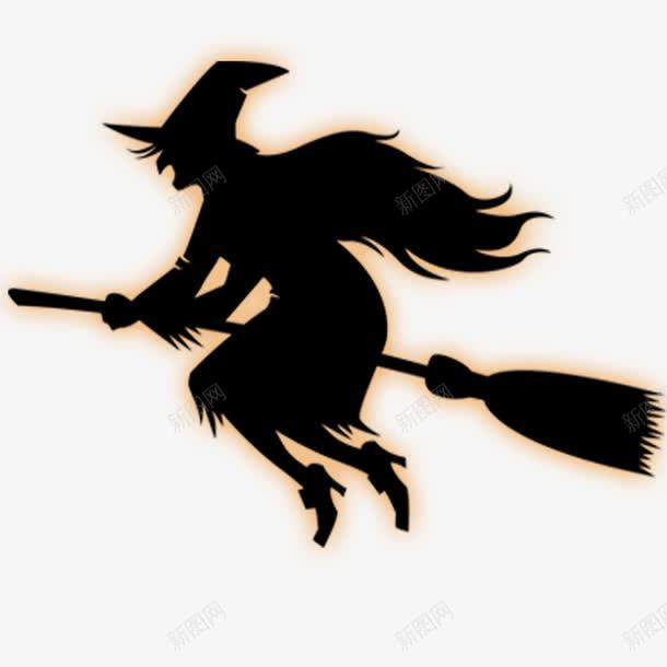 骑着扫把的女巫师png免抠素材_新图网 https://ixintu.com 免费png下载 女巫帽 长发女巫 飞天扫把
