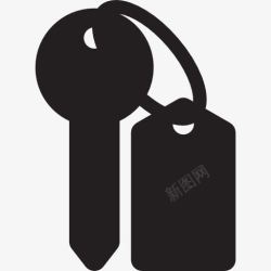 密码门酒店钥匙和钥匙环图标高清图片