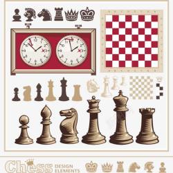 国际象棋与计时器素材