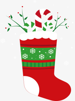 圣诞节红色圣诞袜矢量图素材