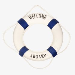 蓝白游泳圈WELCOME高清图片