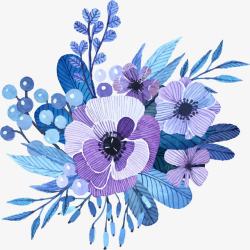 蓝紫色芙蓉花素材