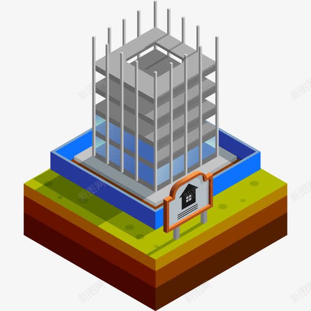 建筑工地png免抠素材_新图网 https://ixintu.com png图形 png装饰 工地 建筑物 施工 装饰